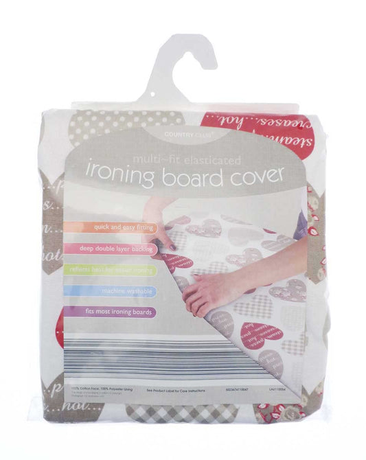 COUNTRY CLUB Multi Fit Elasticated Mixed Hearts Ironing Board Cover