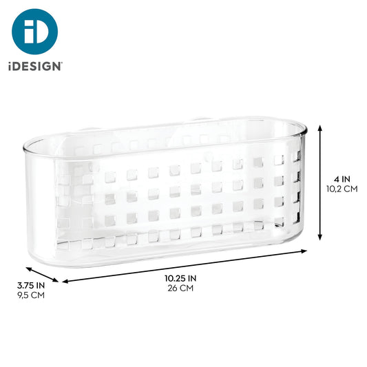 iDesign Shower Caddy Suction Cup Bathroom Storage Shelf - Transparent