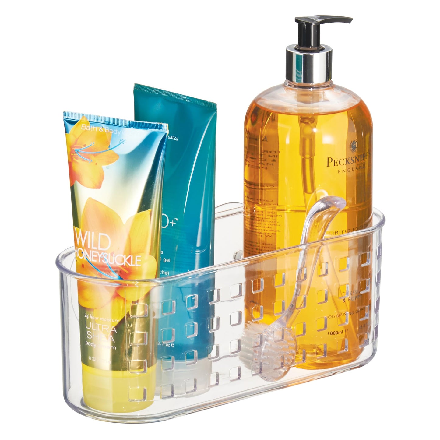 iDesign Shower Caddy Suction Cup Bathroom Storage Shelf - Transparent