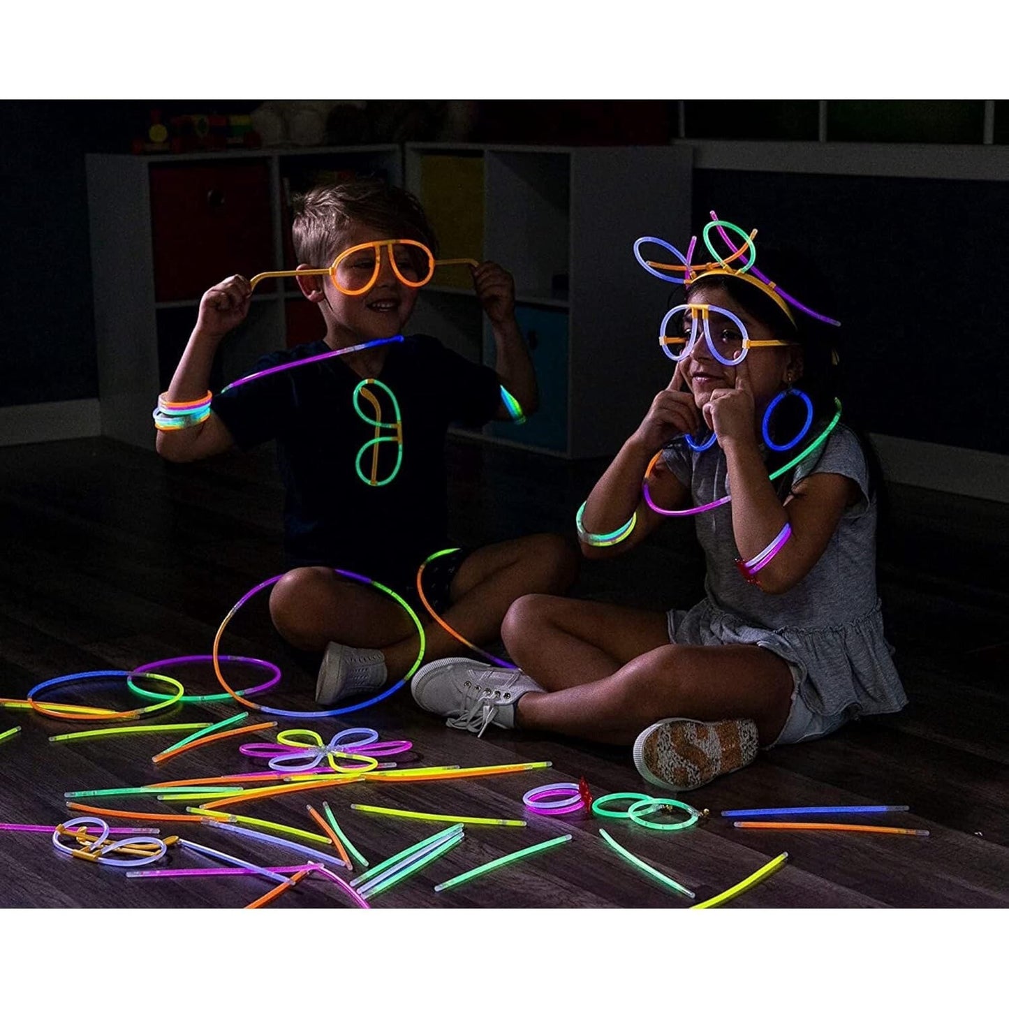 Glow Sticks Party Pack, 233pcs DIY Glasses, Headband Kit