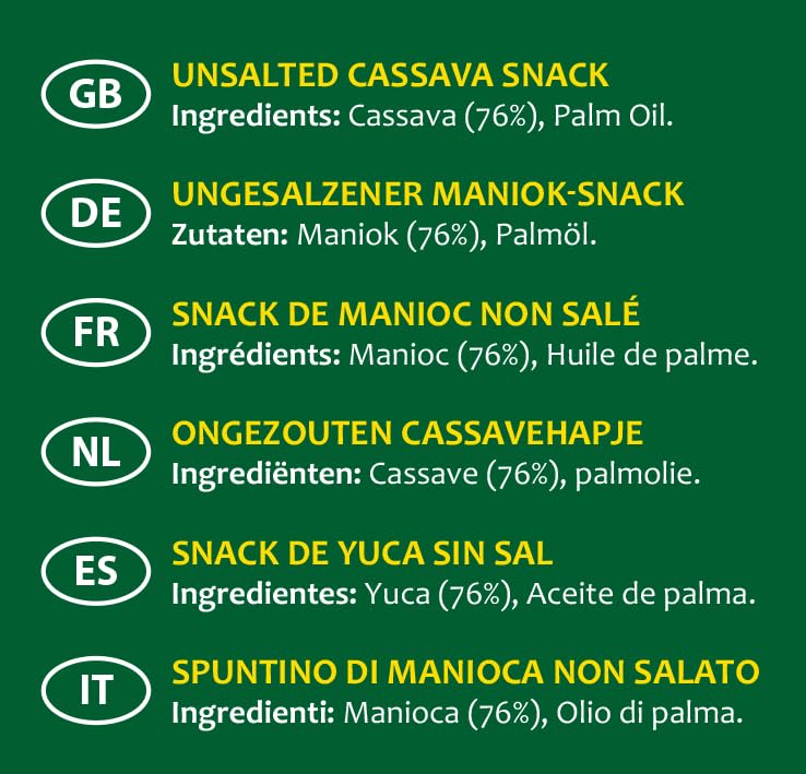 Tropical Sun Cassava Chips Unsalted 80g - (pack of 12)