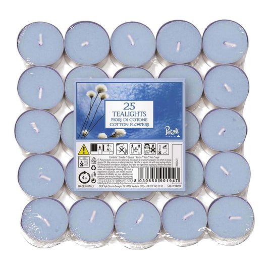 Price's Candles Petali Cotton Flowers Scented Tealights 25 Pack, 4-5 Hour Burn Time