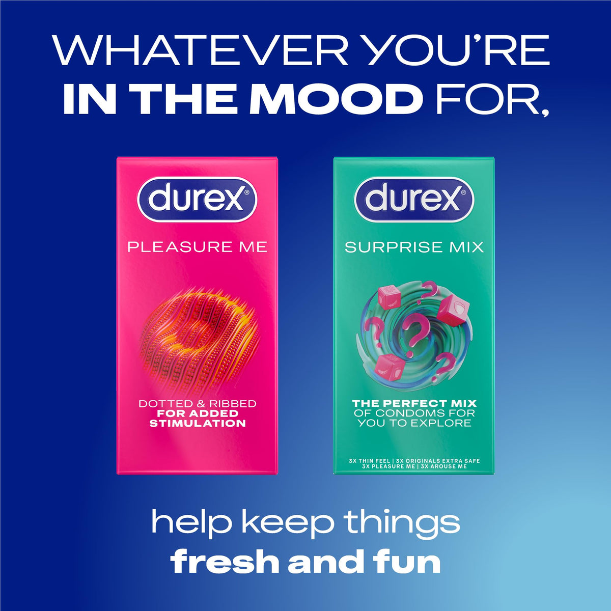 Durex Pleasure Me Max Ribbed & Dotted Condoms, 20 Pack (2 Packs of 10)