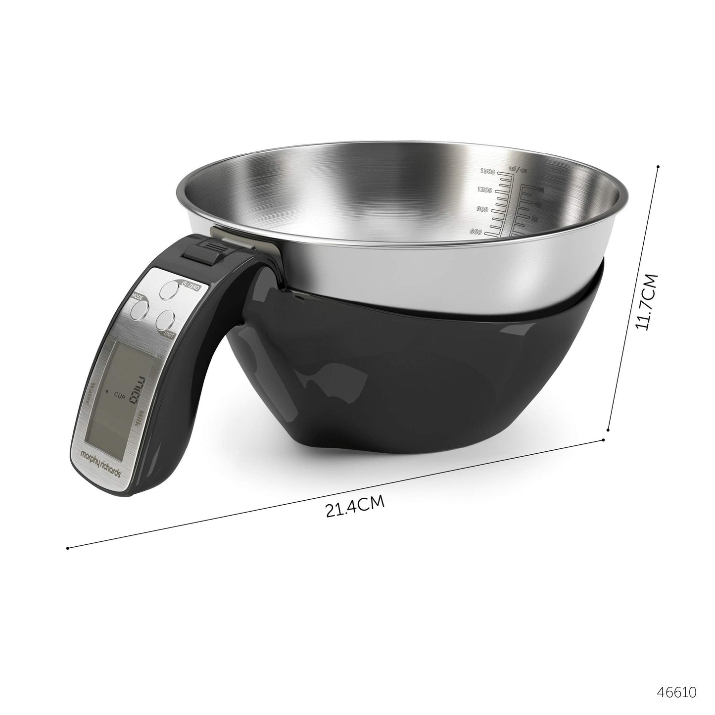 Morphy Richards 3 in 1 Digital Kitchen Scales with Jug in Black