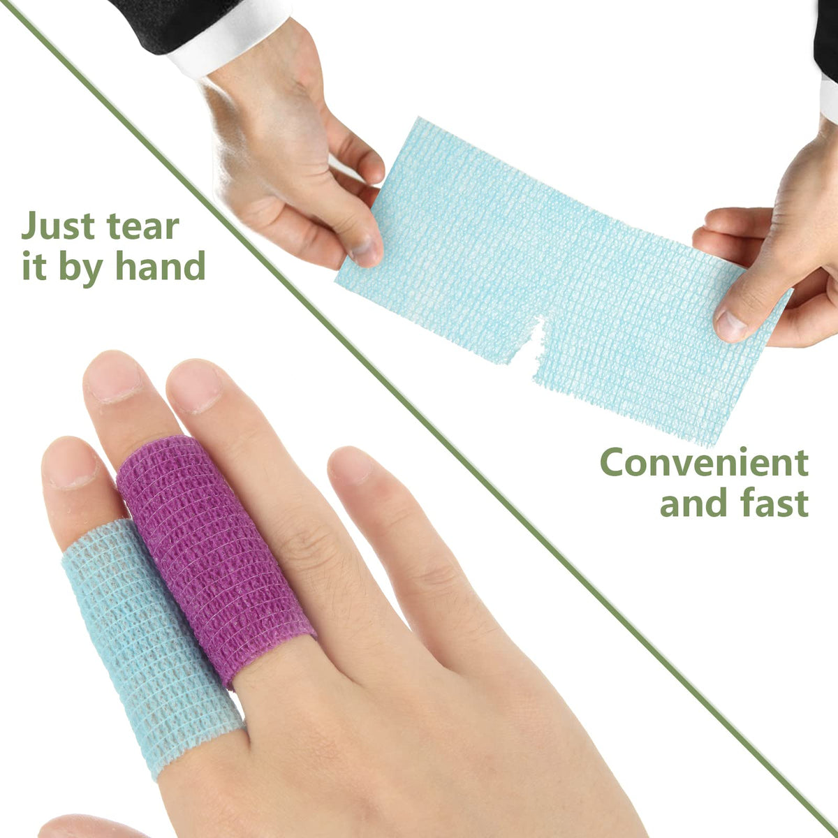 8 Rolls Self-Adhesive Elastic Bandage Wrap for Sports