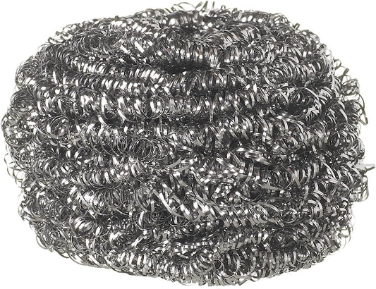Spontex Tough Kitchen Scourers 48 Count | Stainless Steel Wire Wool