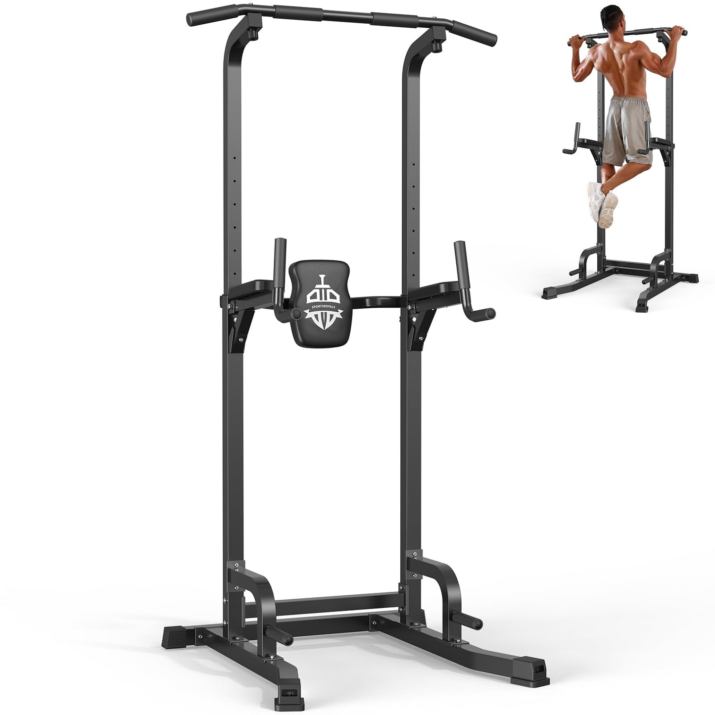 Sportsroyals Power Tower Dip Station Pull Up Bar 204kg Home Gym