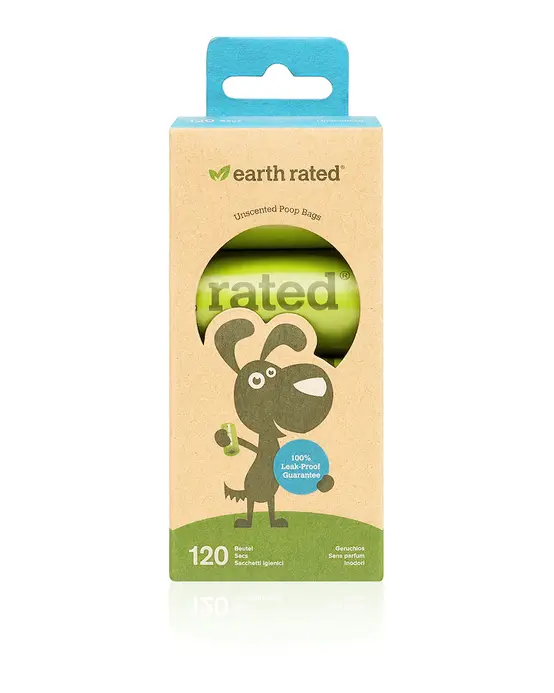 Earth Rated Dog Poo Bags Eco, Leakproof & Extra Thick 600 Refill Rolls (5x120)