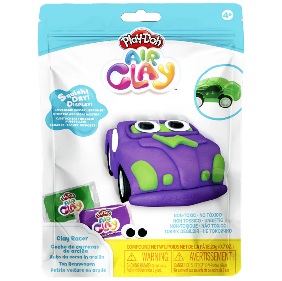 Play-Doh Car Bundle x8 Packs Air Clay Racing Cars Purple/Green/Yellow