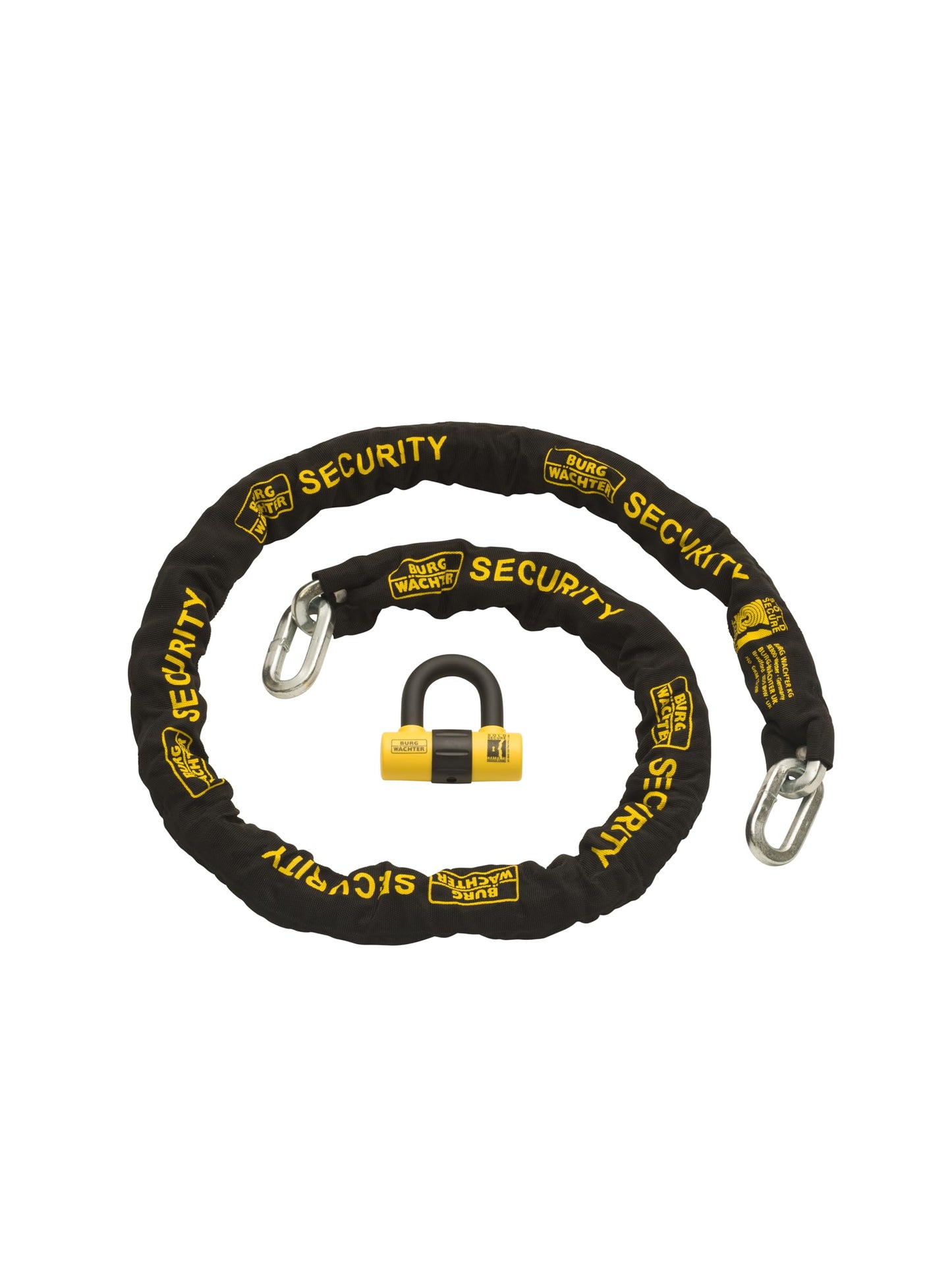 Burg Wachter Sold Secure Gold 12mm 2M Motorbike Chain Lock Kit