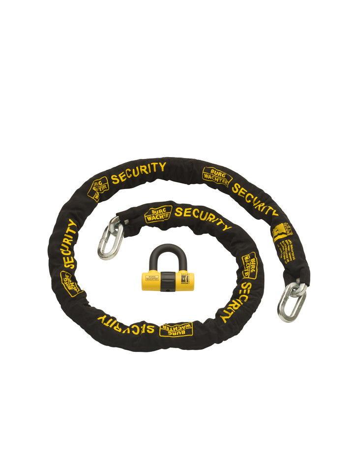 Burg Wachter Sold Secure Gold 12mm 2M Motorbike Chain Lock Kit