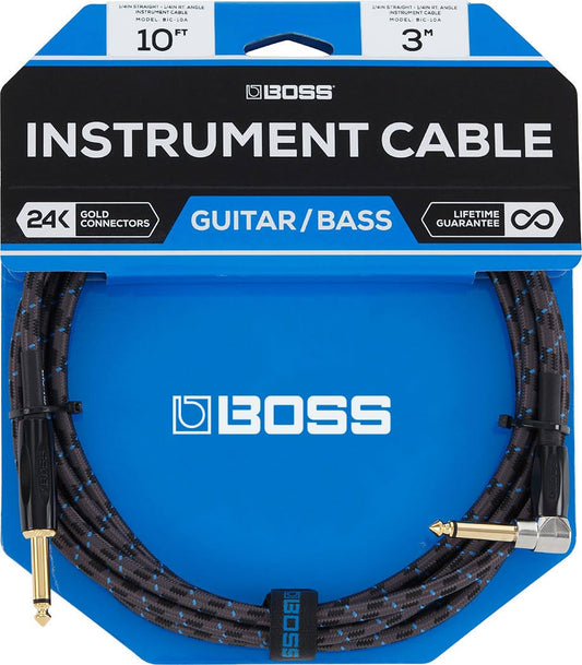Boss BIC-10A TS Straight to Angled Instrument Cable 10 Feet