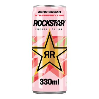 Rockstar Strawberry Lime 330ml Energy Drink - Pack of 12 Cans