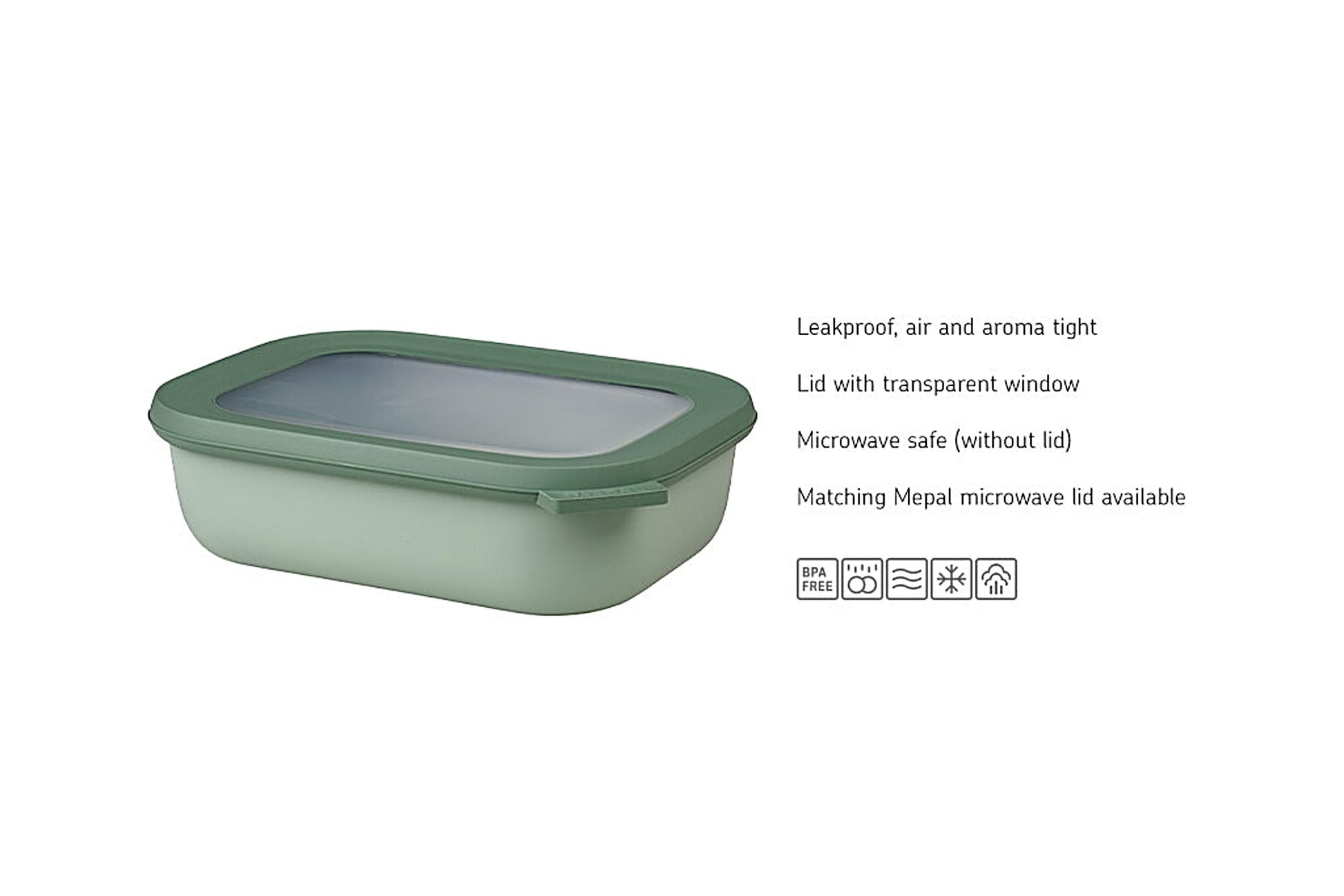 Mepal Cirqula Rectangular Food Storage Container 3000ml Nordic White