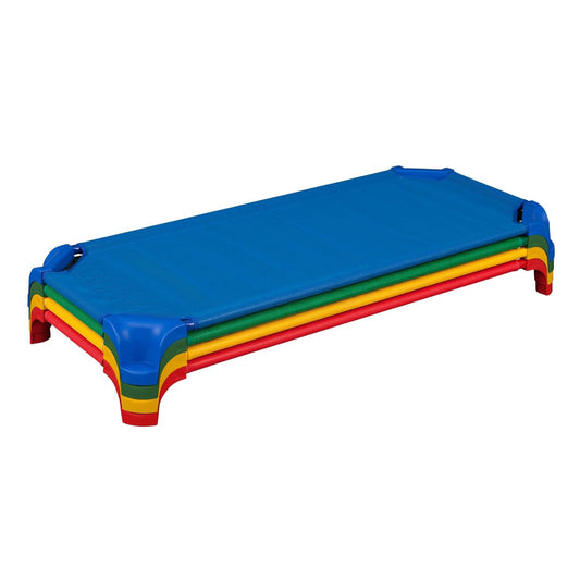 Sprogs Deluxe Stackable Daycare/Nursery Cot with Easy Lift Corners Pack of 4 - Multicoloured
