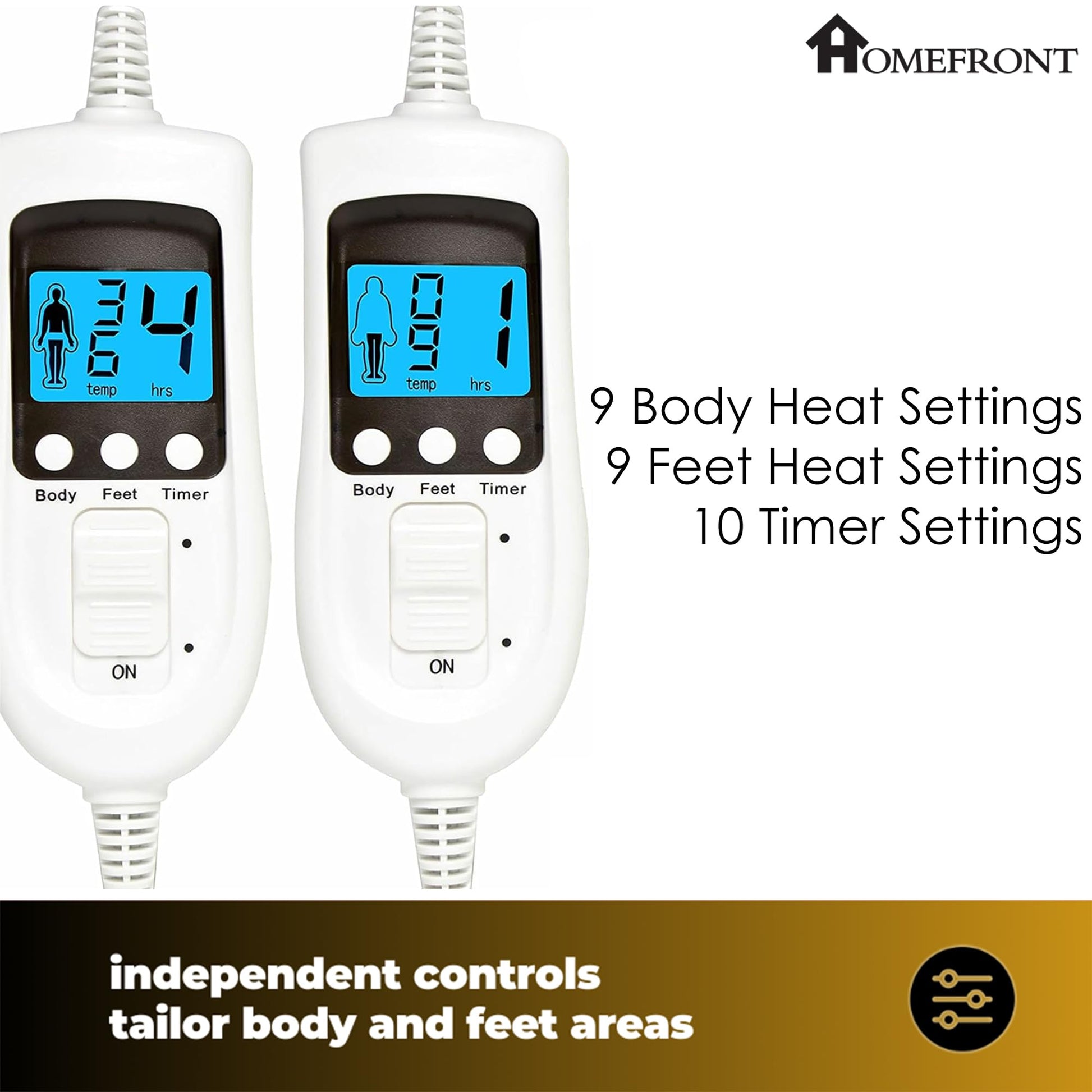 Homefront King Size Electric Blanket Dual Control Fitted Heated Mattress