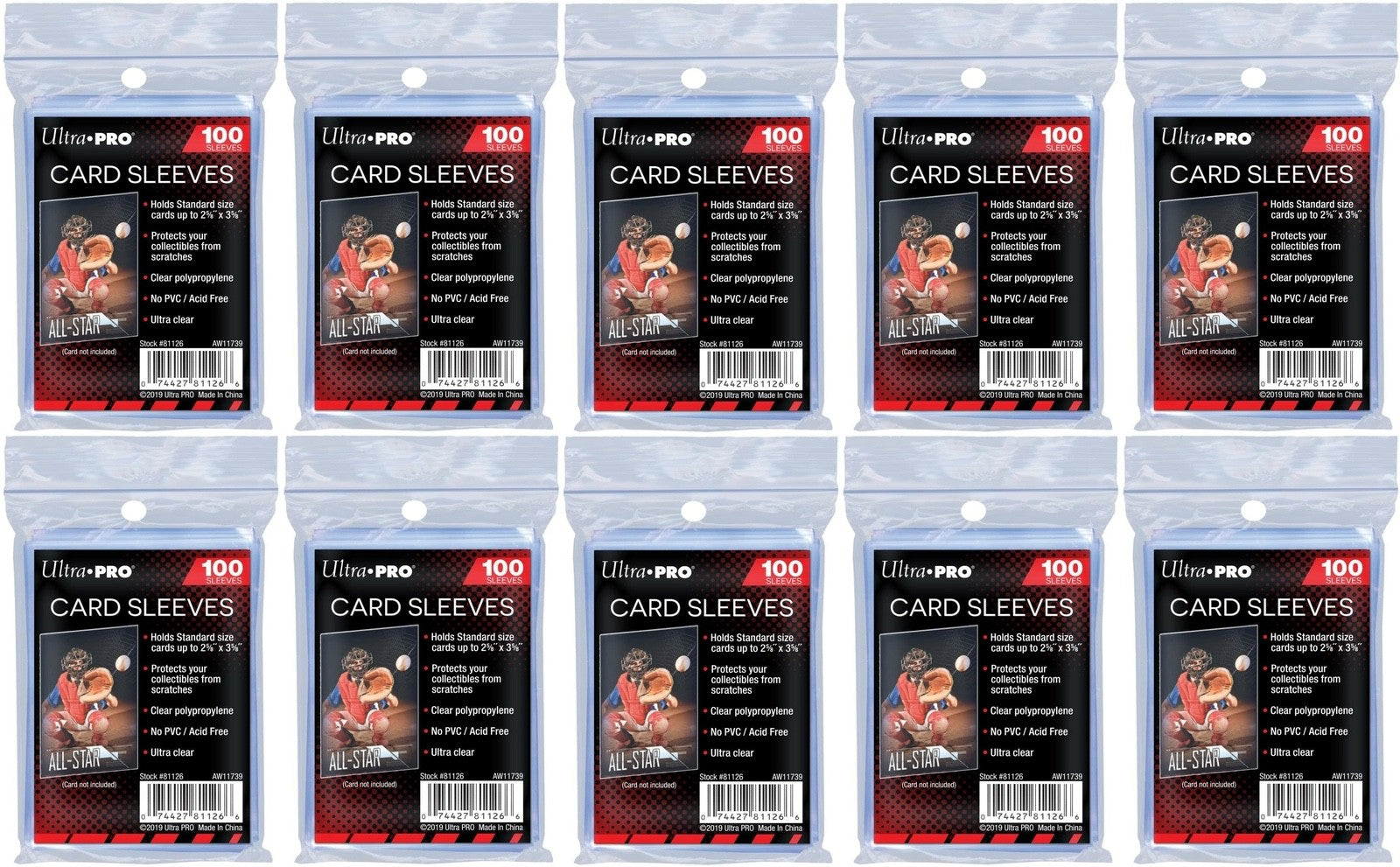 Ultra Pro 1000 Clear Soft Sleeves - 10 Packs Trading Card Protection, MTG/Sports/Pokemon