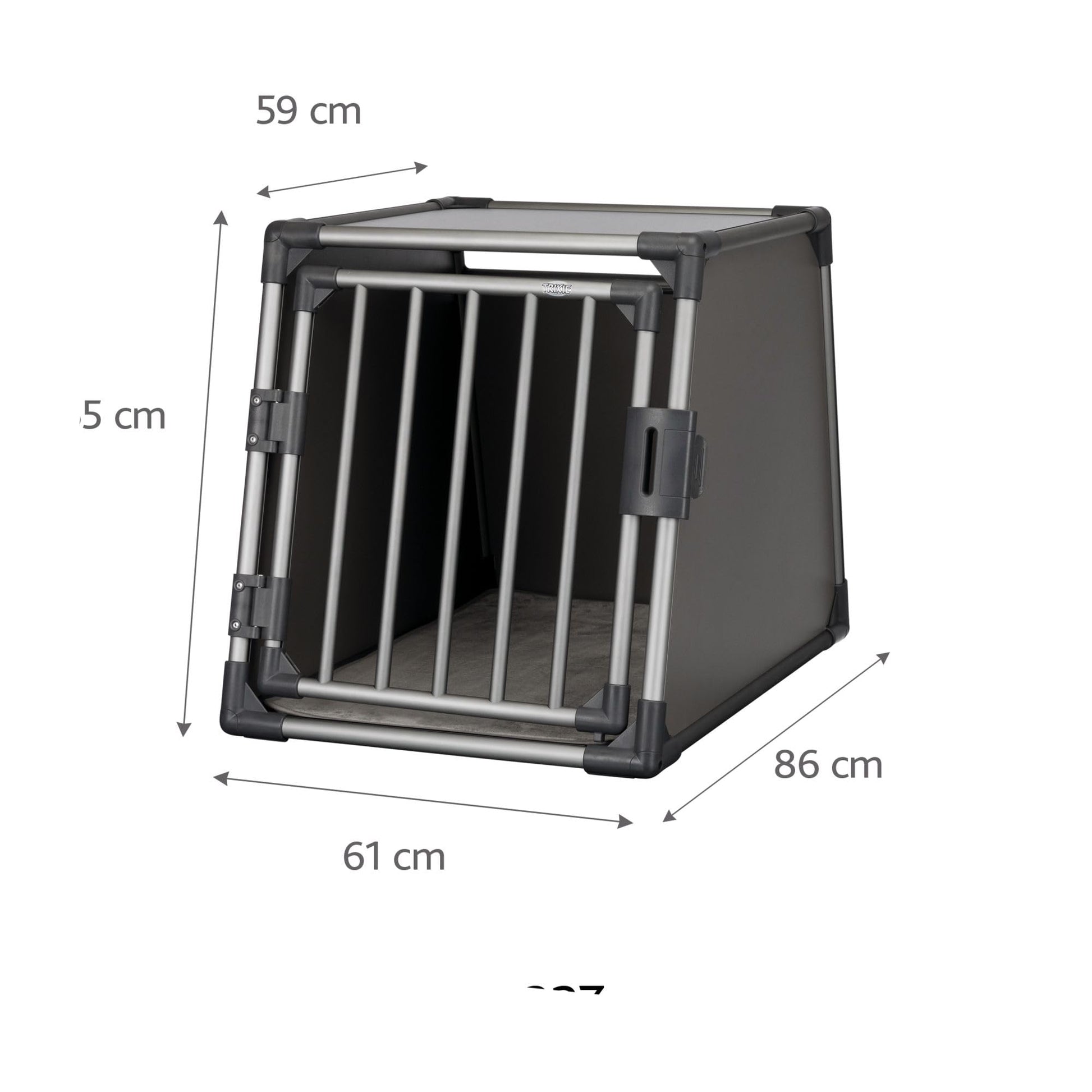 Aluminium Sturdy Dog Transport Crate Medium in Graphite 22 × 24 × 29" by TRIXIE