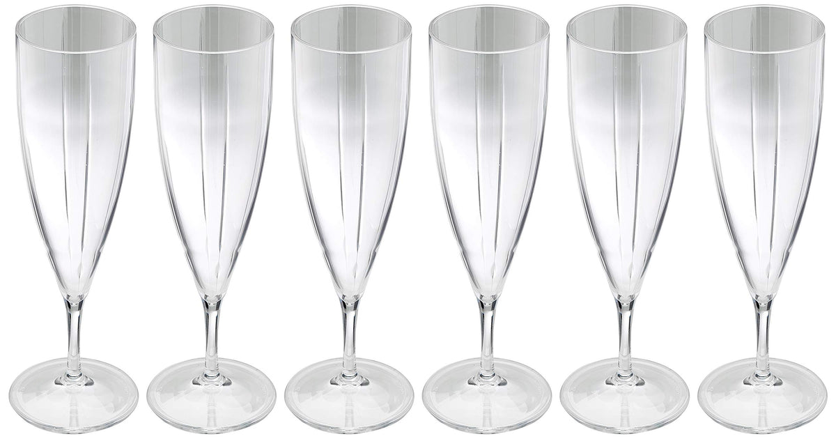 Akiplast LISO Champagne Glasses 130ml Flute Glass - Box of 6