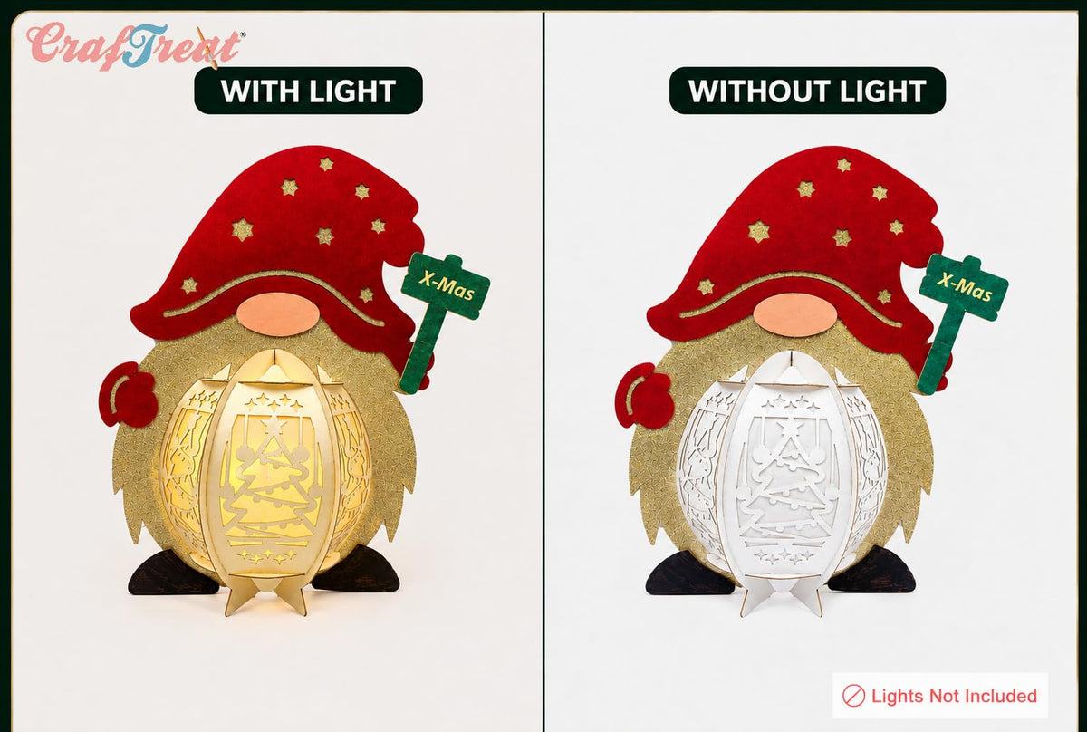CrafTreat Gnome Paper Lantern DIY Christmas Craft Kit