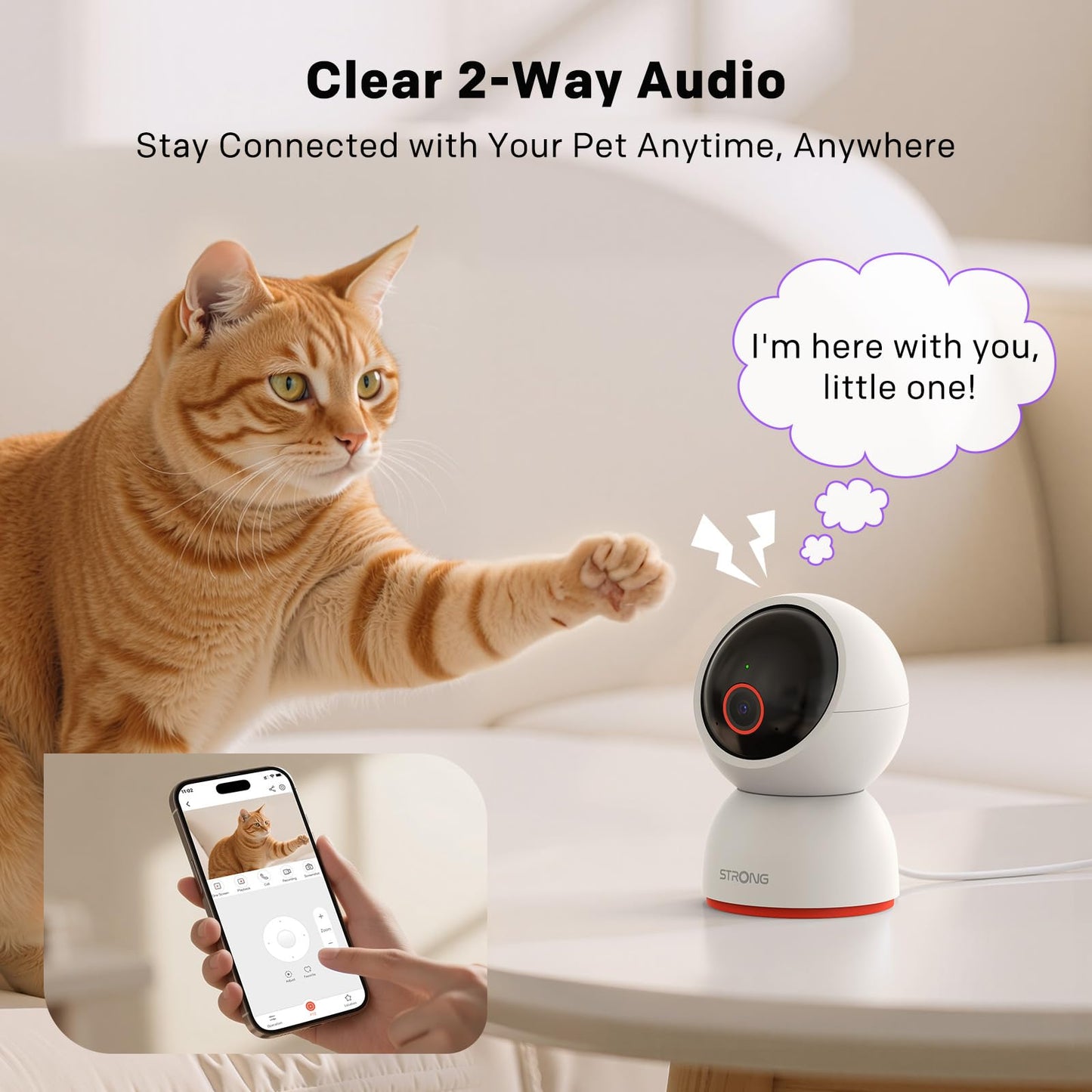 Strong 4K 8MP Indoor Security Camera 360° Pan/Tilt WiFi 5G Baby Monitor
