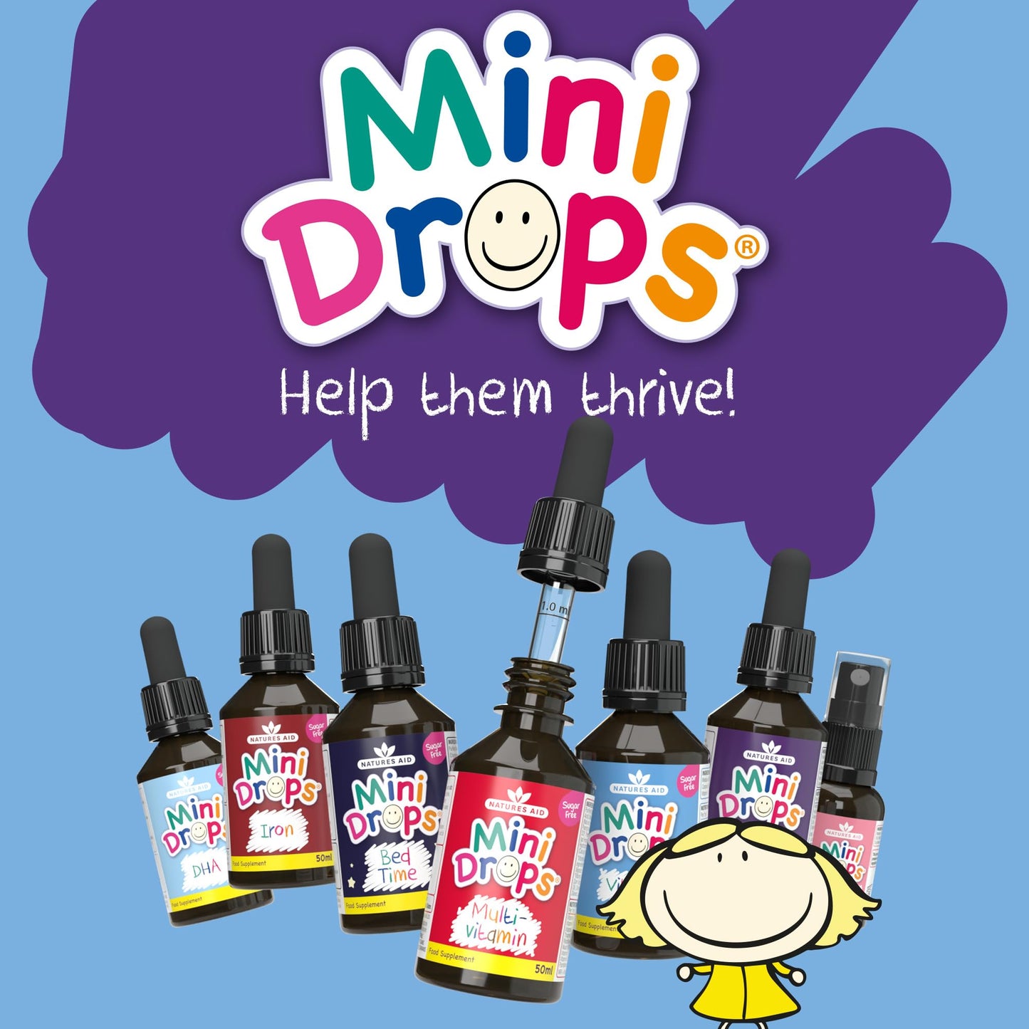 Natures Aid Mini Drops Iron Supplement for Kids 50ml