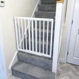 Safetots Chunky Wooden Screw Fit Stair Gate White 63.5-105.5cm