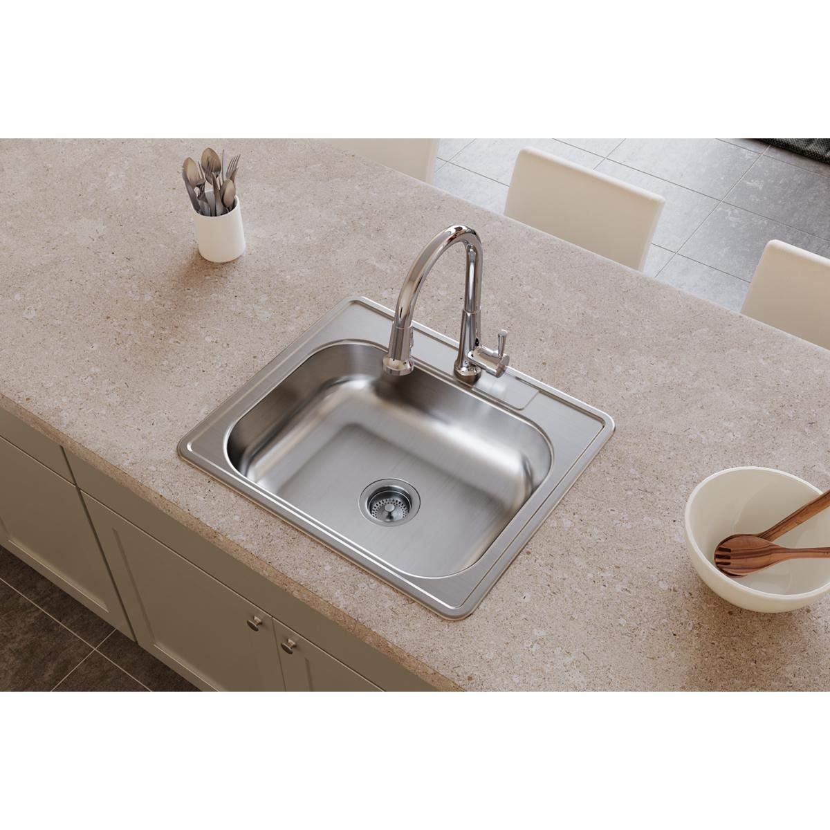 Elkay Dayton Single Bowl Top Mount Stainless Steel Kitchen Sink 25"