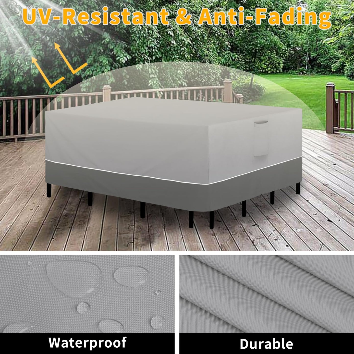 Easy-Going 110" Waterproof Patio Furniture Cover Rectangle Outdoor