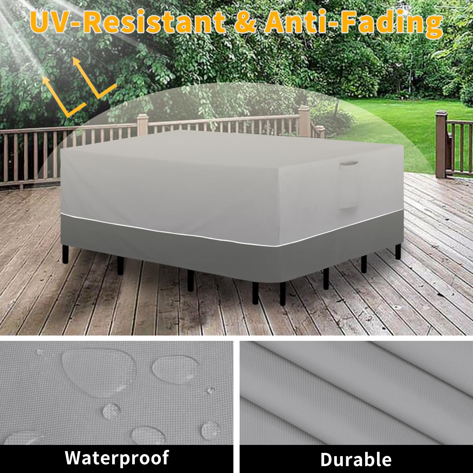 Easy-Going 110" Waterproof Patio Furniture Cover Rectangle Outdoor