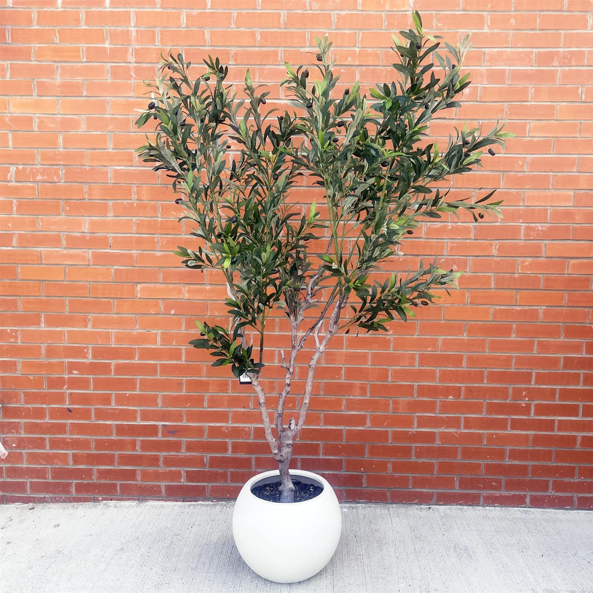 XL Artificial Olive Tree 200cm with Decorative Planter, Realistic Foliage Planter with White Pot