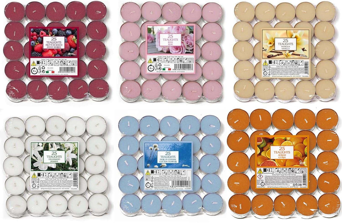 Price's Petali Scented Tealights Mixed Pack 150 - 6 Unique Fragrances
