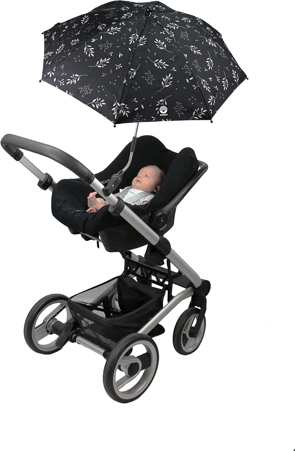 Dooky Parasol for Pram Stroller 76cm UPF 50+ UV Protection Black