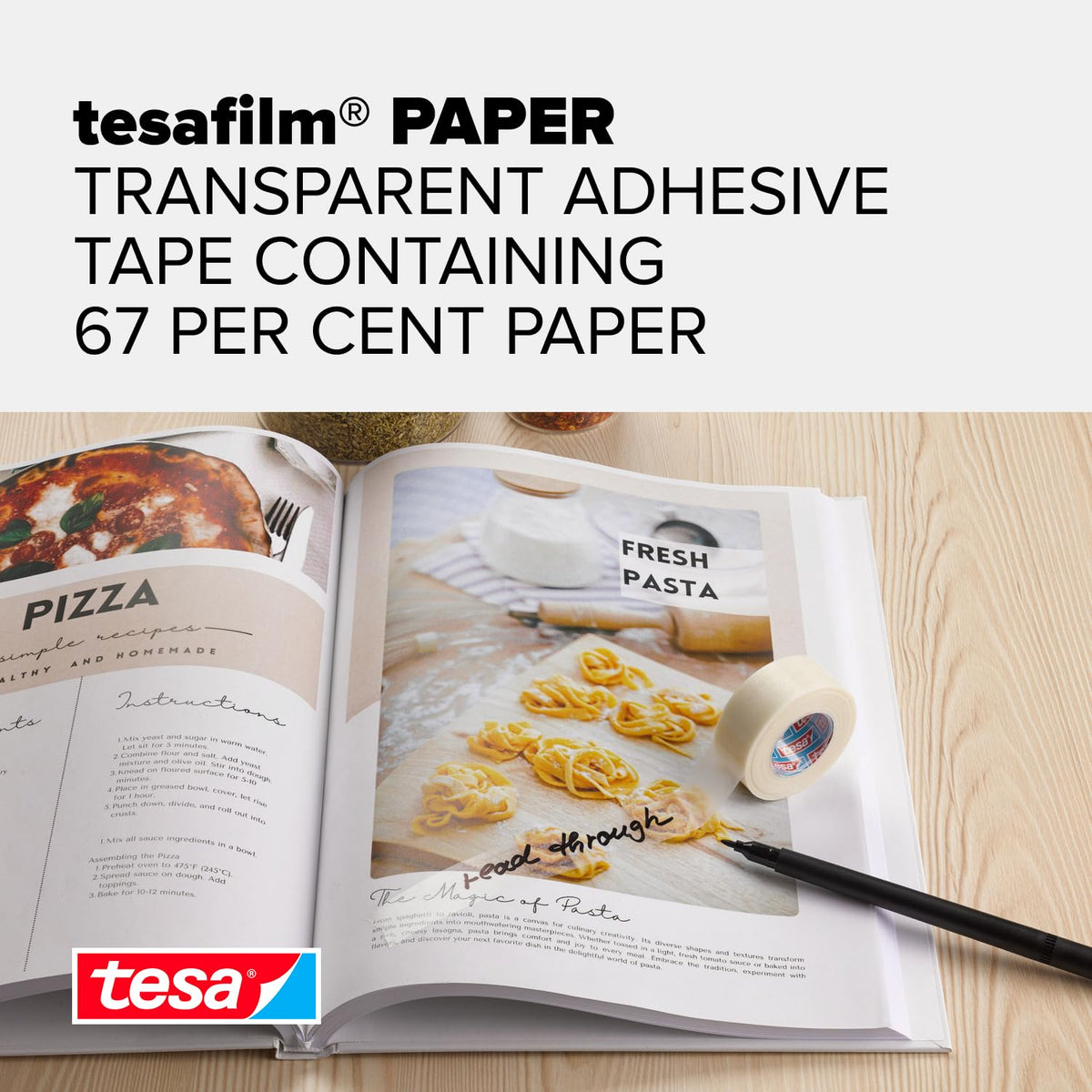 tesafilm PAPER Adhesive Tape Transparent 8 Rolls 10m x 19mm