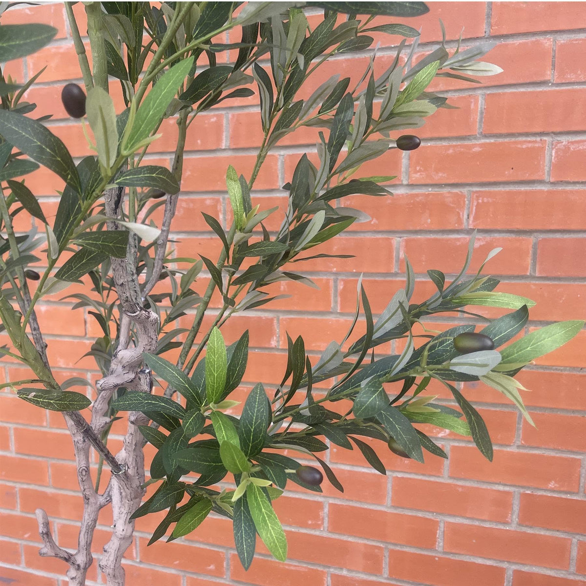 XL Artificial Olive Tree 200cm with Decorative Planter, Realistic Foliage Planter with White Pot