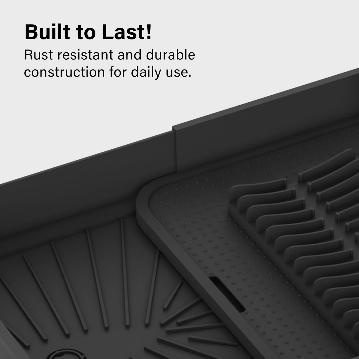 Extendable Dish Drainer Rack with Cutlery Holder - Black, Vivo Technologies