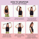 INVISIBOBBLE Wrapstar Elastic Hair Tie in Black x 5 Packs for Various Hairstyles