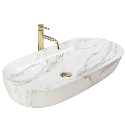 Rea Cleo 81 Ceramic Bathroom Sink - Stone Imitation Aiax Vessel