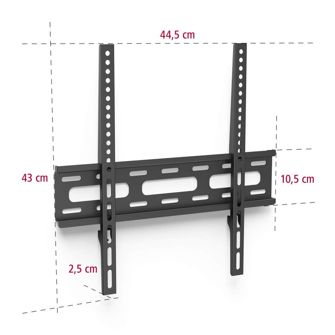 Hama FIX TV Wall Bracket 32-65" 81-165cm TV's 30kg Flat Profile in Black