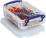 Really Useful Box 0.35 Litre Clear Plastic Storage Container 6x Pack with Clip Handles