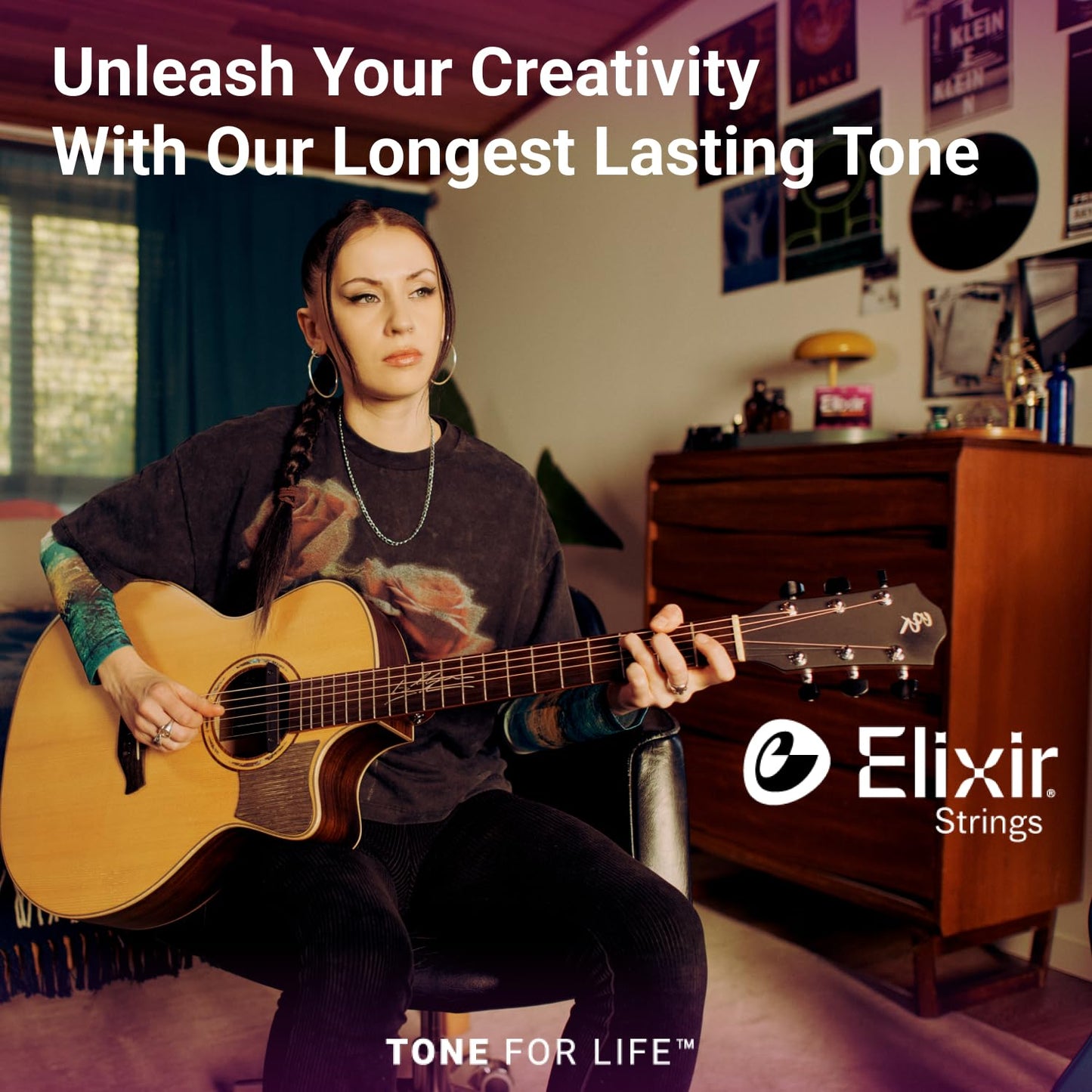Elixir 11052 Acoustic Guitar Strings 80/20 Bronze Light NANOWEB