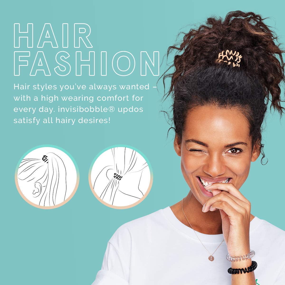 INVISIBOBBLE Original Hair Ties 3 Pack Mint Traceless Strong Hold Hair Ring