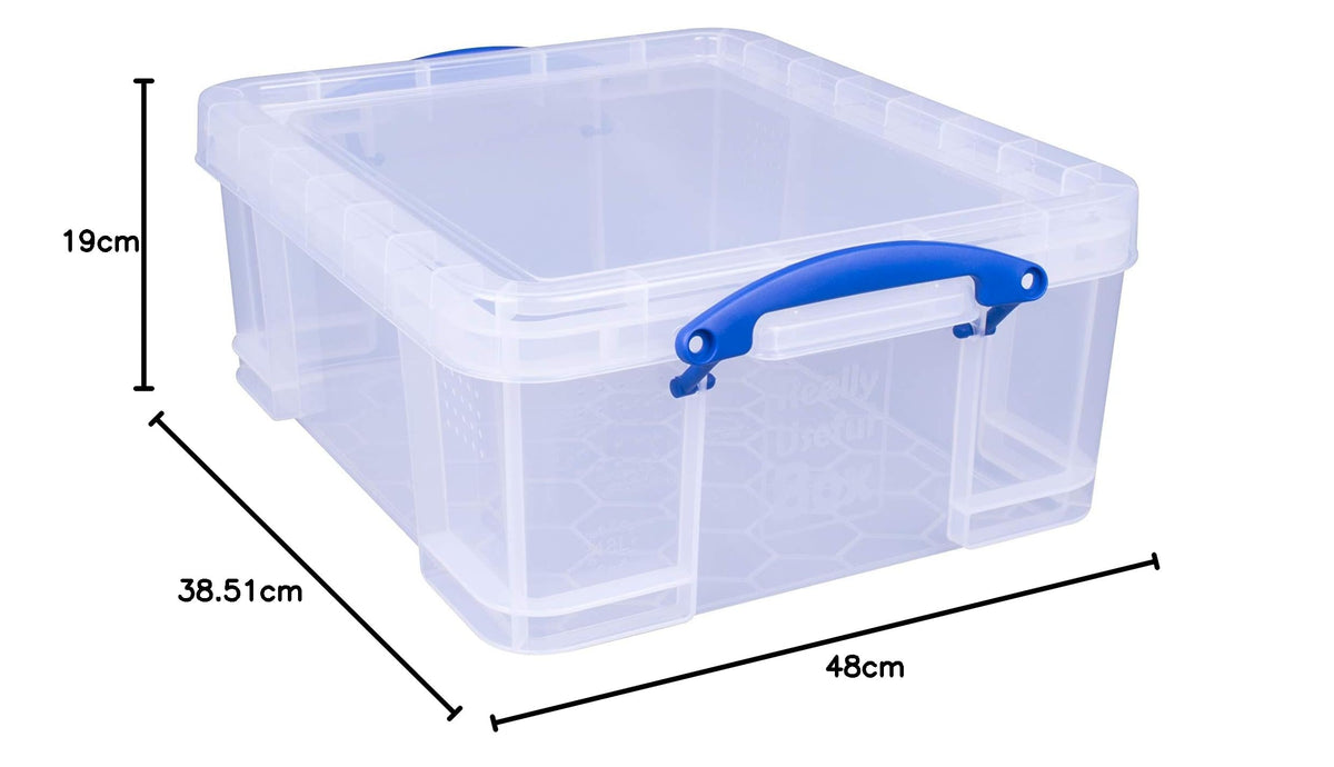 Really Useful Box 18 Litre Clear Plastic Storage Box with Lid