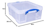 Really Useful Box 18 Litre Clear Plastic Storage Box with Lid
