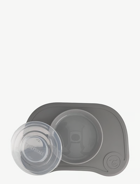 Twistshake Baby Suction Plate & Placemat Set Mini | BPA-Free in Grey