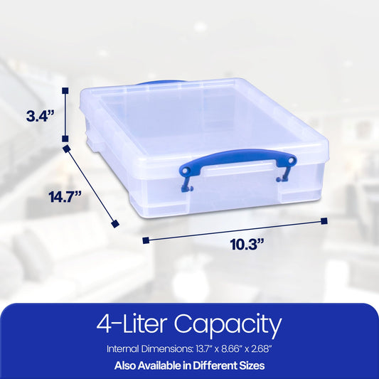 Really Useful Box 4 Litre Clear Plastic Storage Container