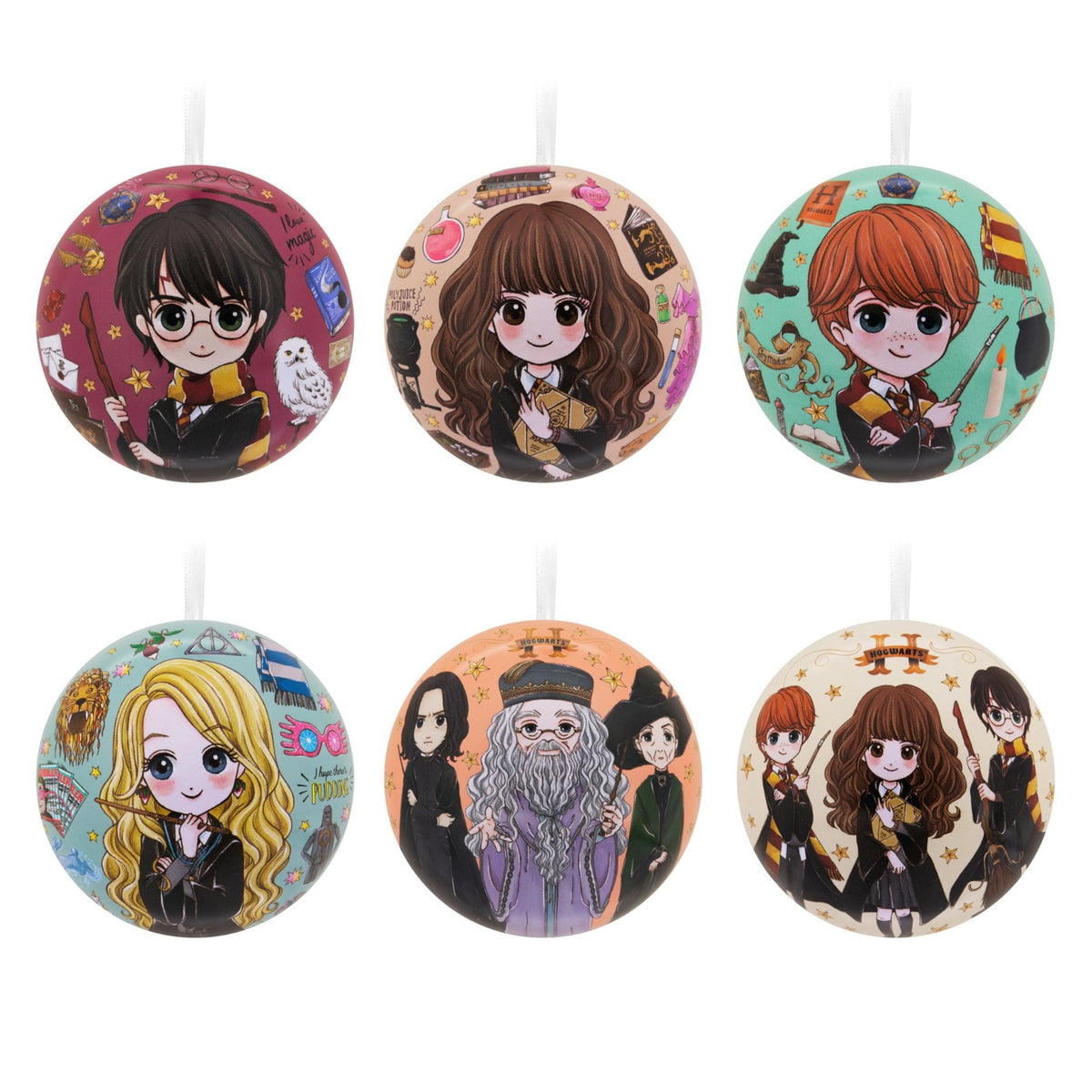 Hallmark Harry Potter Christmas Tree Baubles Tin Decorations 12-Pack