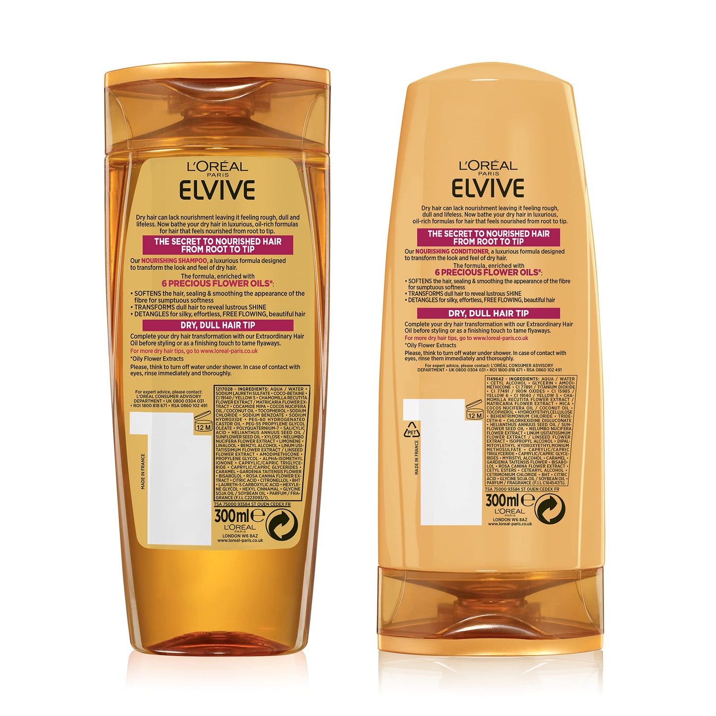L'Oreal Elvive Extraordinary Oil Shampoo 3x 400ml & Conditioner 3x300ml Set