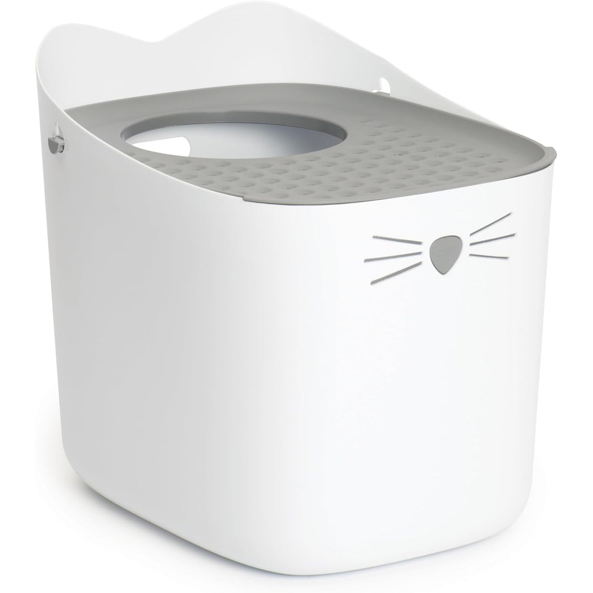 Catit Pixi Hooded Cat Litter Box - White Top Opening Tray for Indoor Cats