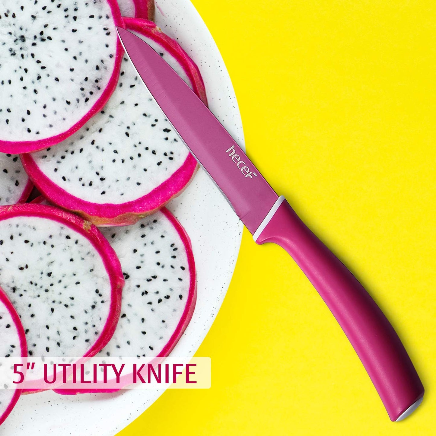 Colourful Knives Set of 6 Stainless Steel Sharp Blade Non-Stick by Homeslates